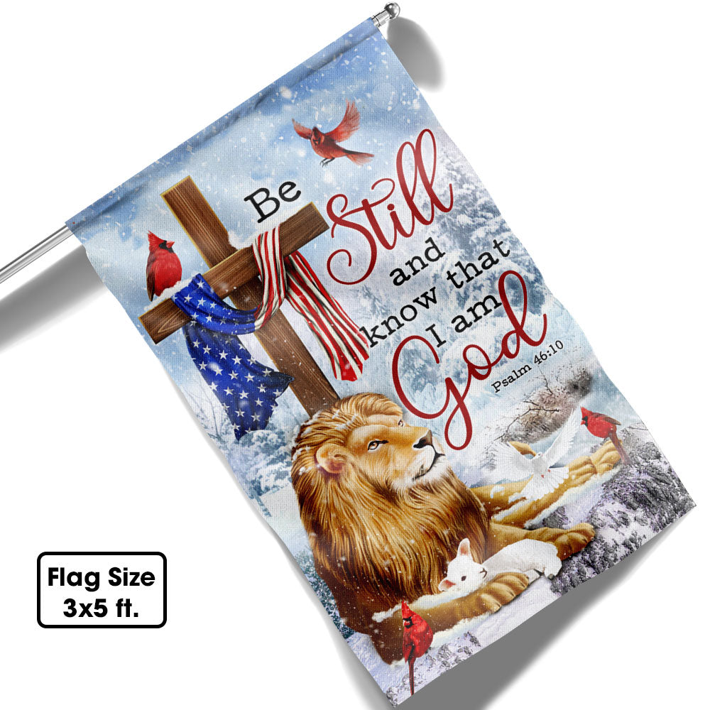 Be Still And Know That I Am God Lion of Judah Christmas Flag MLN744F