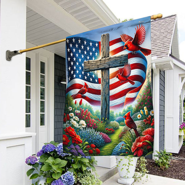 FLAGWIX  Christian Cross Cardinal American Flag TQN2635F