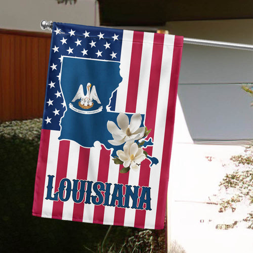 Louisiana State Magnolia American Flag MLN5918NTH