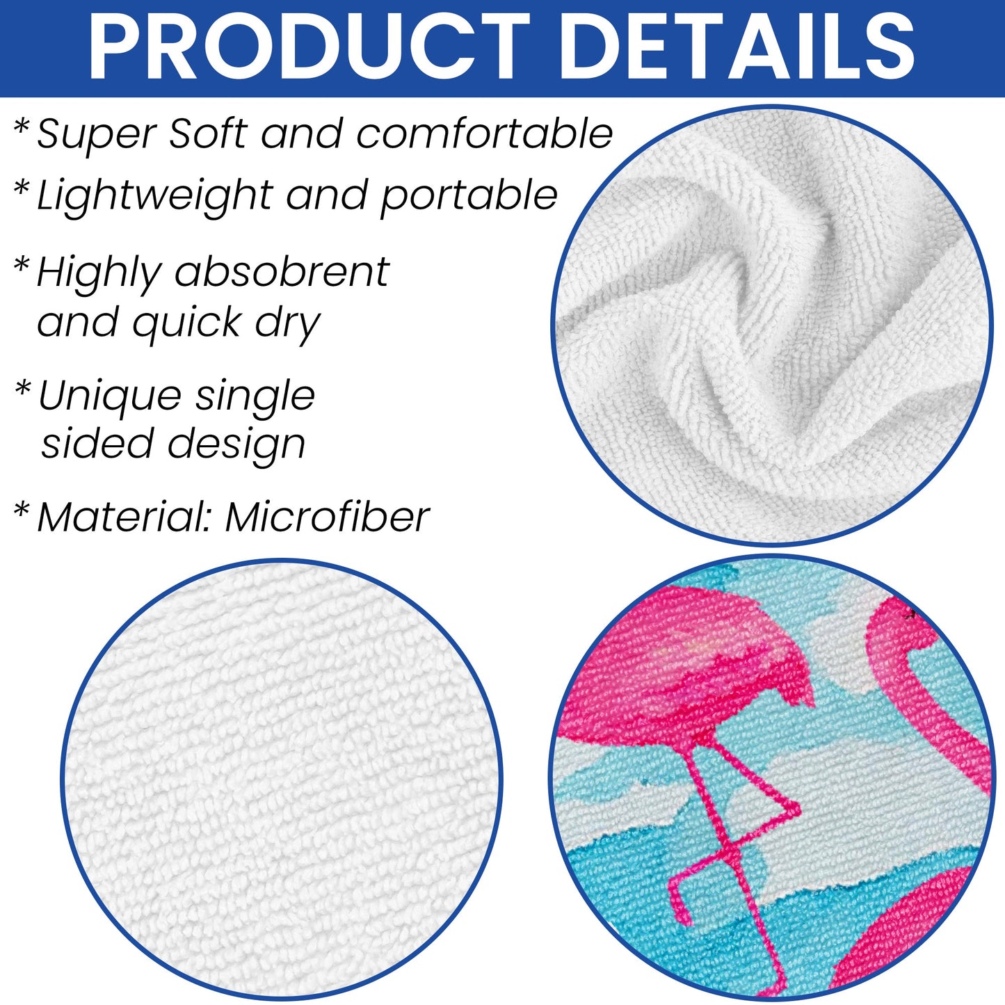 Pink Flamingo Tropical Summer Beach Towel TQN5289NTH