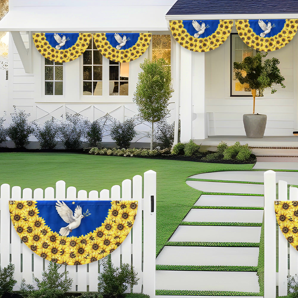 Peace For Ukraine Stand With Ukraine Non-Pleated Fan Flag TQN4937NTH