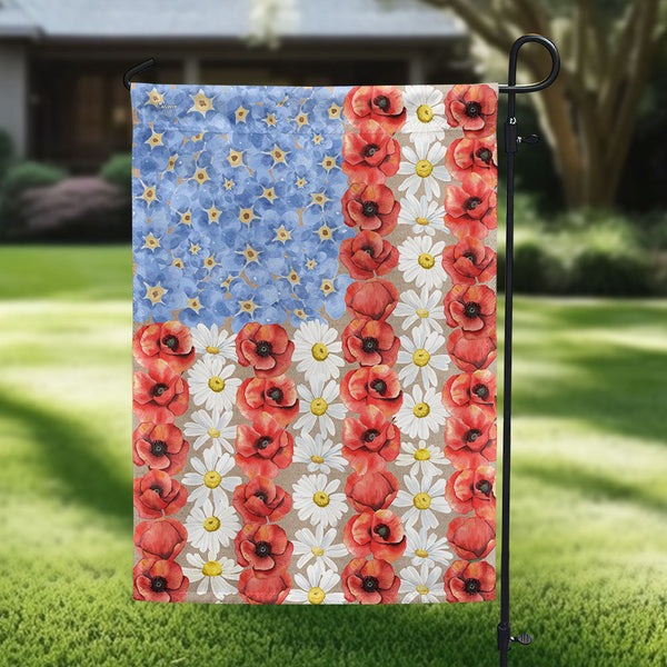 Flagwix American Flag - 4th of july Patriotic Flower Myosotis and Poppy Flag MLN5665PMN