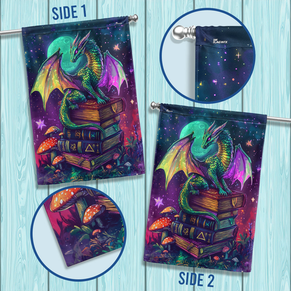 Book Dragon Fantasy Reader Flag TQN3680F