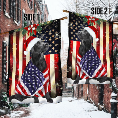 Black Labrador Retriever Flag Merry Christmas ANL285Fv5