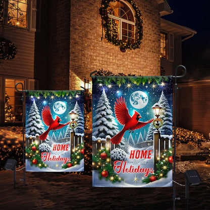 Cardinal Christmas Memorial Home For The Holidays Solar LED Garden Flag TQN4132SF