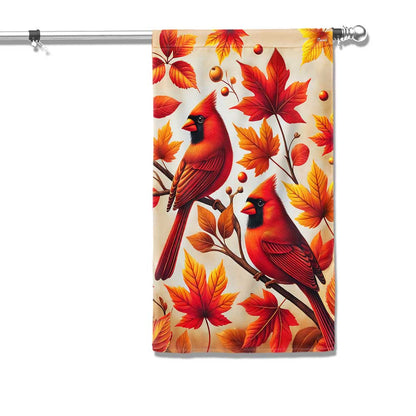Cardinals Fall Autumn Leaves Flag MLN3557F