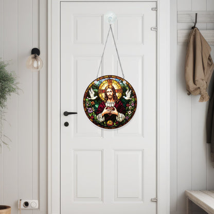 Sacred Heart of Jesus Acrylic Suncatcher Hanging Sign MLN4969AS