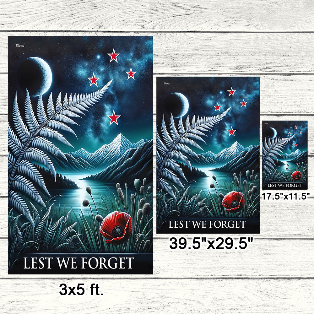 Anzac Day Lest We Forget, Veteran New Zealand Flag TPT1565F