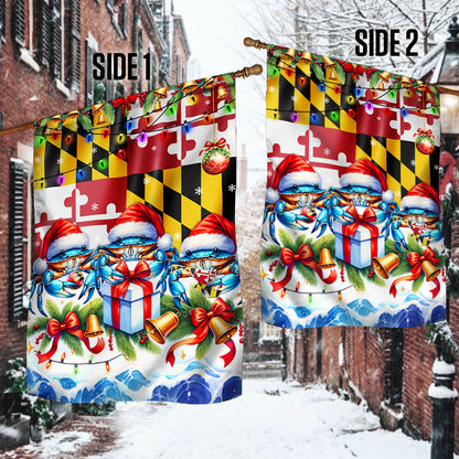 Blue Crabs Merry Christmas Maryland Flag TPT1309F