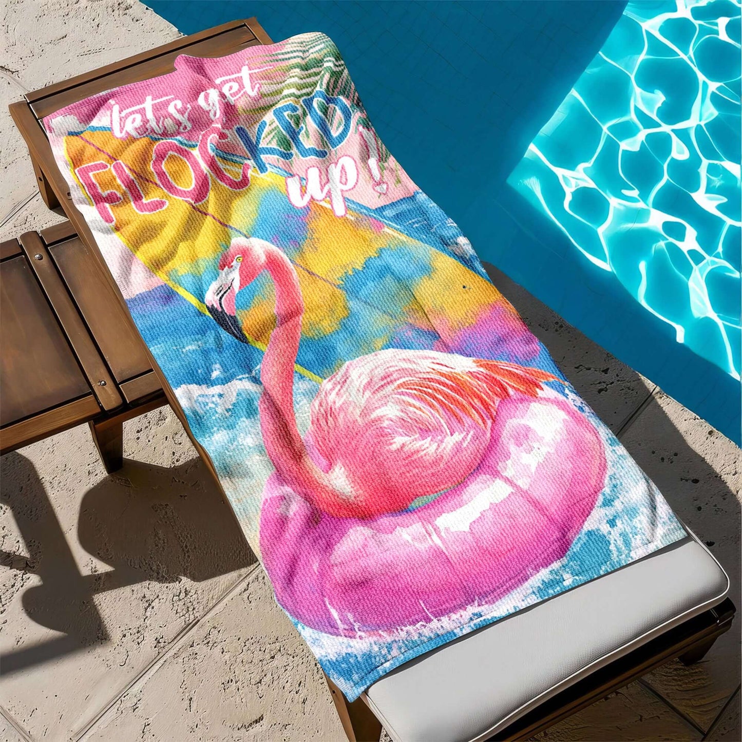 Pink Flamingo Summer Vibes Beach Towel VTM1337NGT