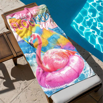 Pink Flamingo Summer Vibes Beach Towel VTM1337NGT