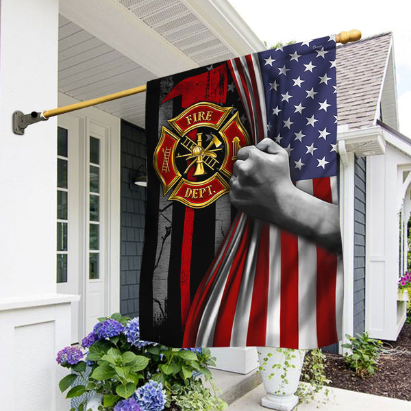 Firefighter Flag Thin Red Line Firefighter American Flag QTR178F
