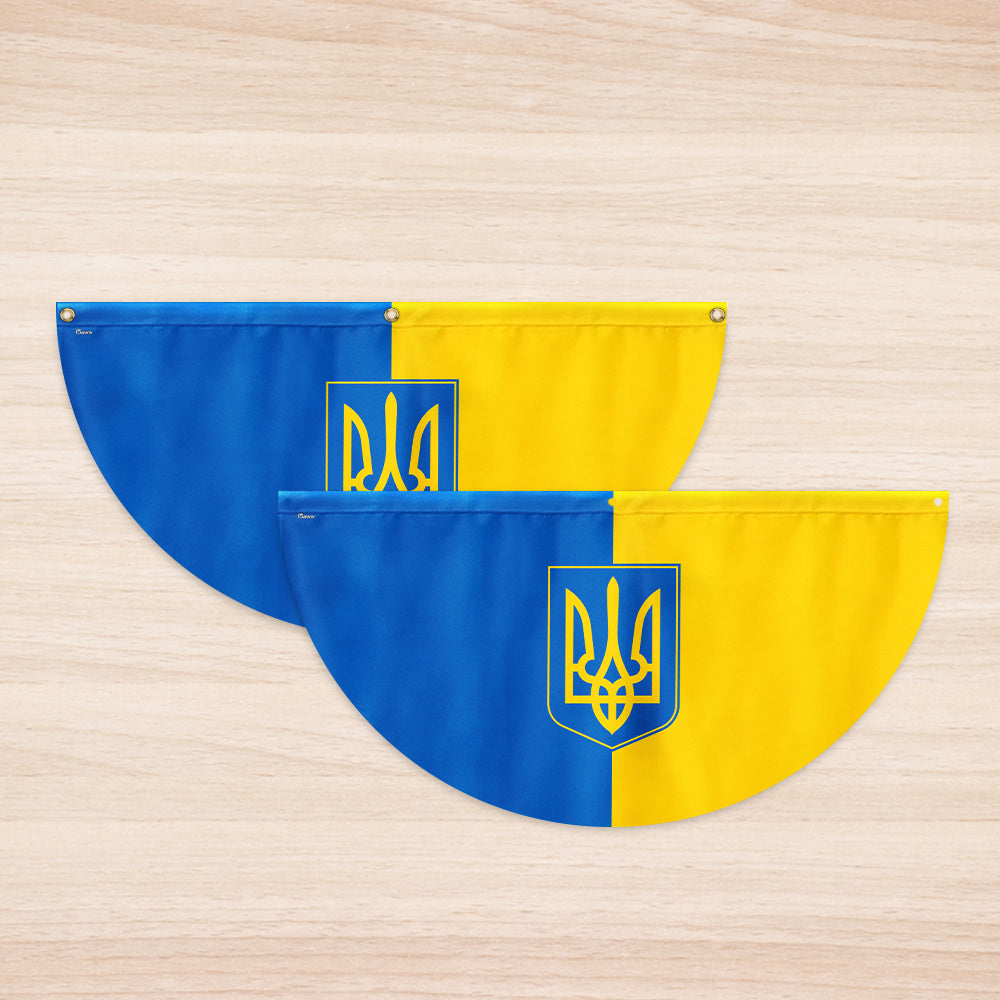 Stand With Ukraine Support Ukraine Non-Pleated Fan Flag TQN4934NTH