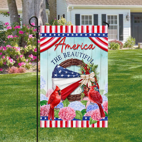 Flagwix American Flag - American Wreath Independence Day America The Beautiful Flag MLN1413F