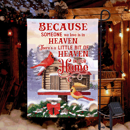 Cardinal Christmas Because Someone We Love Is In Heaven Solar LED Garden Flag MLN1917SF