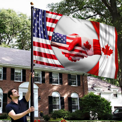 Canadian USA Friendship Grommet Flag QNK1043GFv1