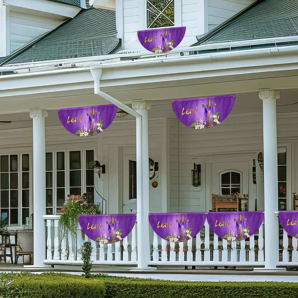 The Season Of Lent Easter Christian Non-Pleated Fan Flag TQN4968TTH
