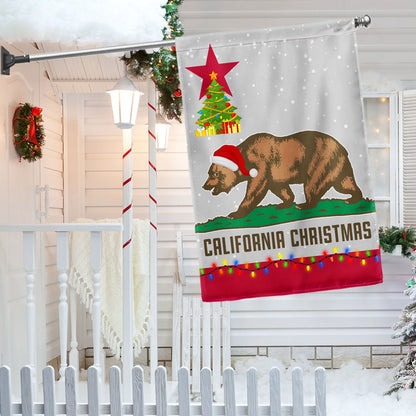 California Christmas Santa Bear Merry Christmas Flag MLN2045F