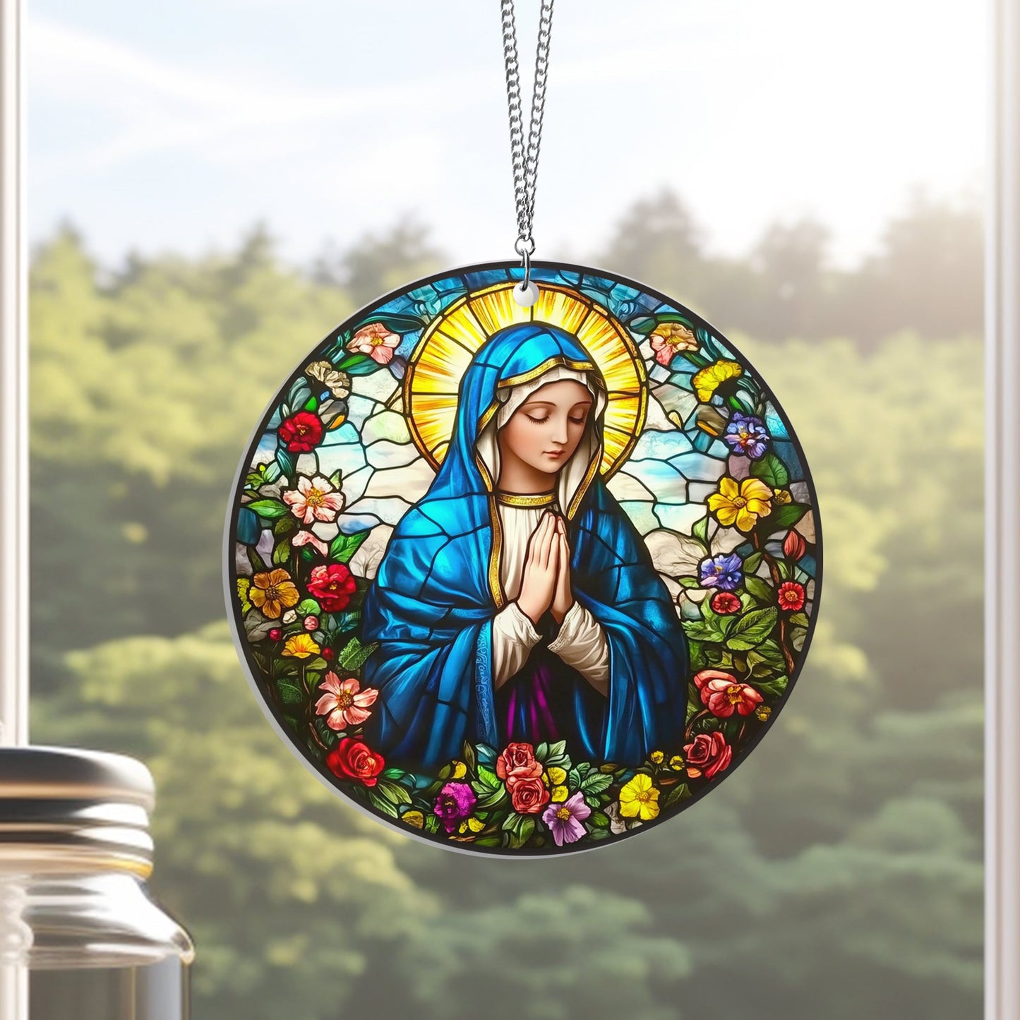 Blessed Virgin Mary Acrylic Suncatcher Hanging Sign VTM976AS