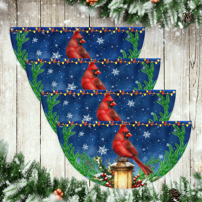 Cardinal Bird And Lantern Christmas Non-Pleated Fan Flag TQN3925FL