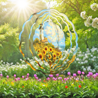 Sunflowers Lighthouse Wind Spinner VTM934WS
