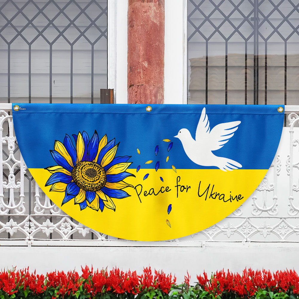 Peace For Ukraine Non-Pleated Fan Flag TQN4935LTH