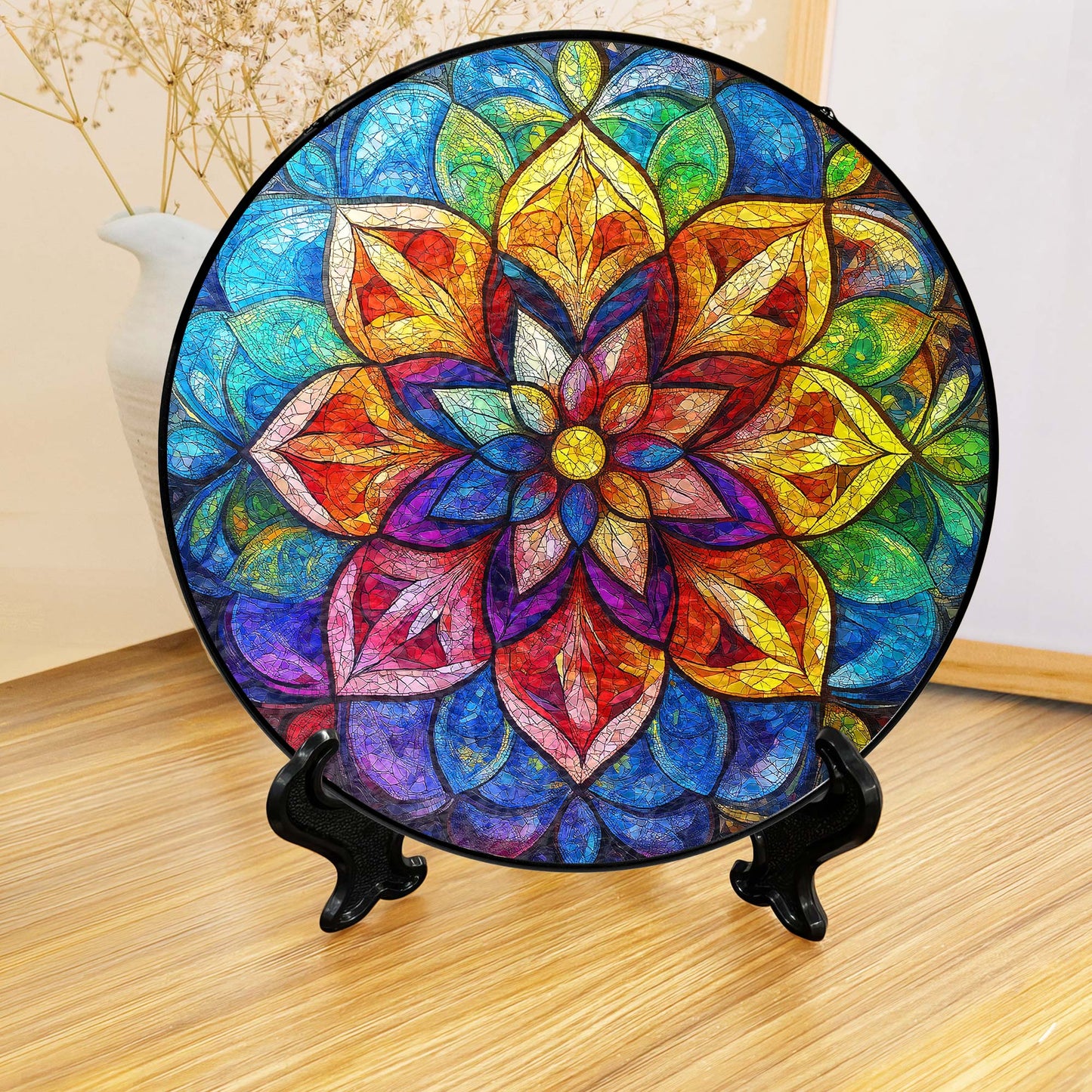 Mandala Stained Glass Suncatcher TQN5187HVN