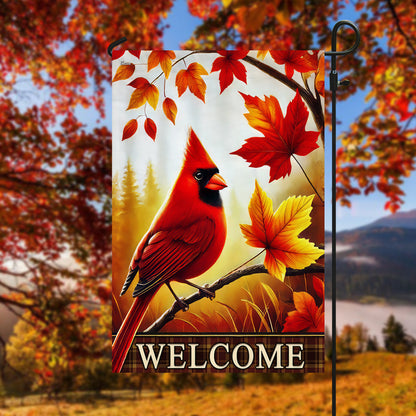 Cardinal Welcome Fall Flag TQN3527F
