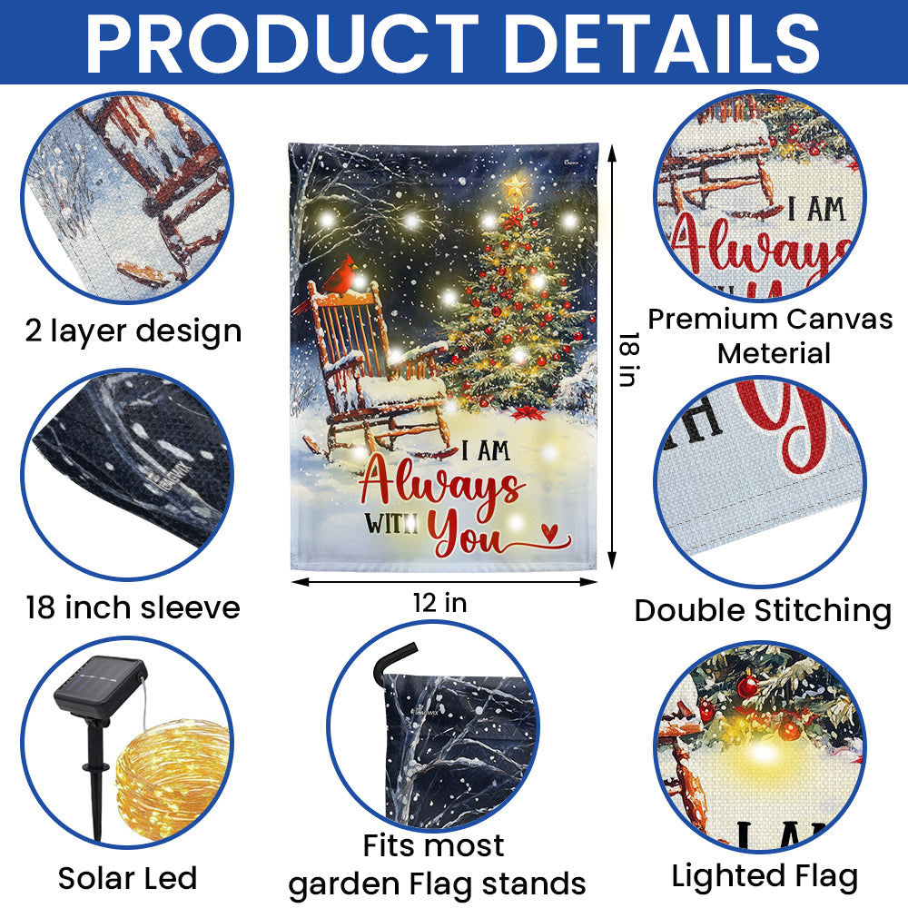 Cardinal Christmas I Am Always With You Cardinal Solar Led Garden Flag TPT2480SF