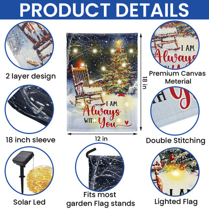 Cardinal Christmas I Am Always With You Cardinal Solar Led Garden Flag TPT2480SF