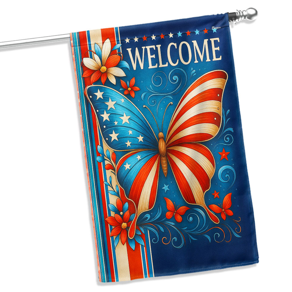 Patriotic Butterfly American Us Flag LHB304HVN