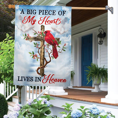 Cardinal A Big Piece Of My Heart Lives In Heaven Flag MLN1622F