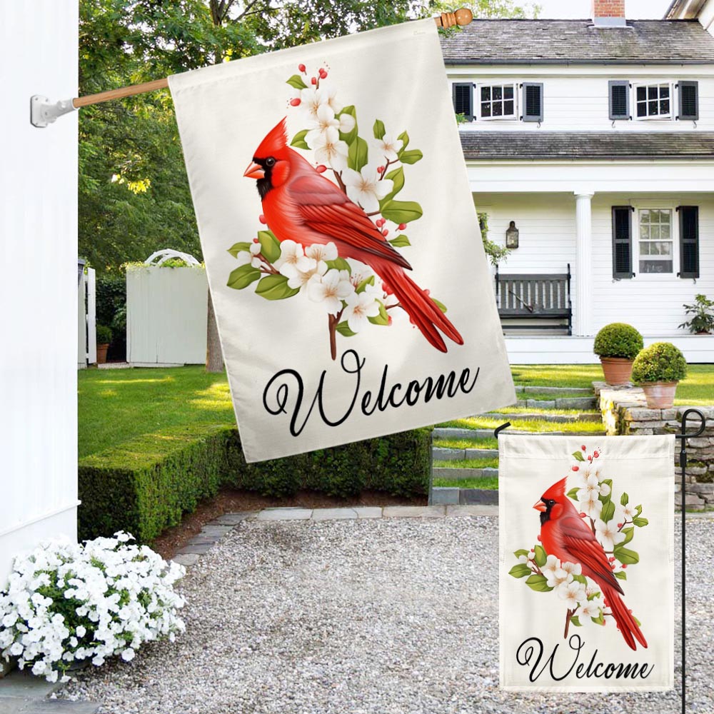 Cardinal Flower Welcome Flag TQN1370F