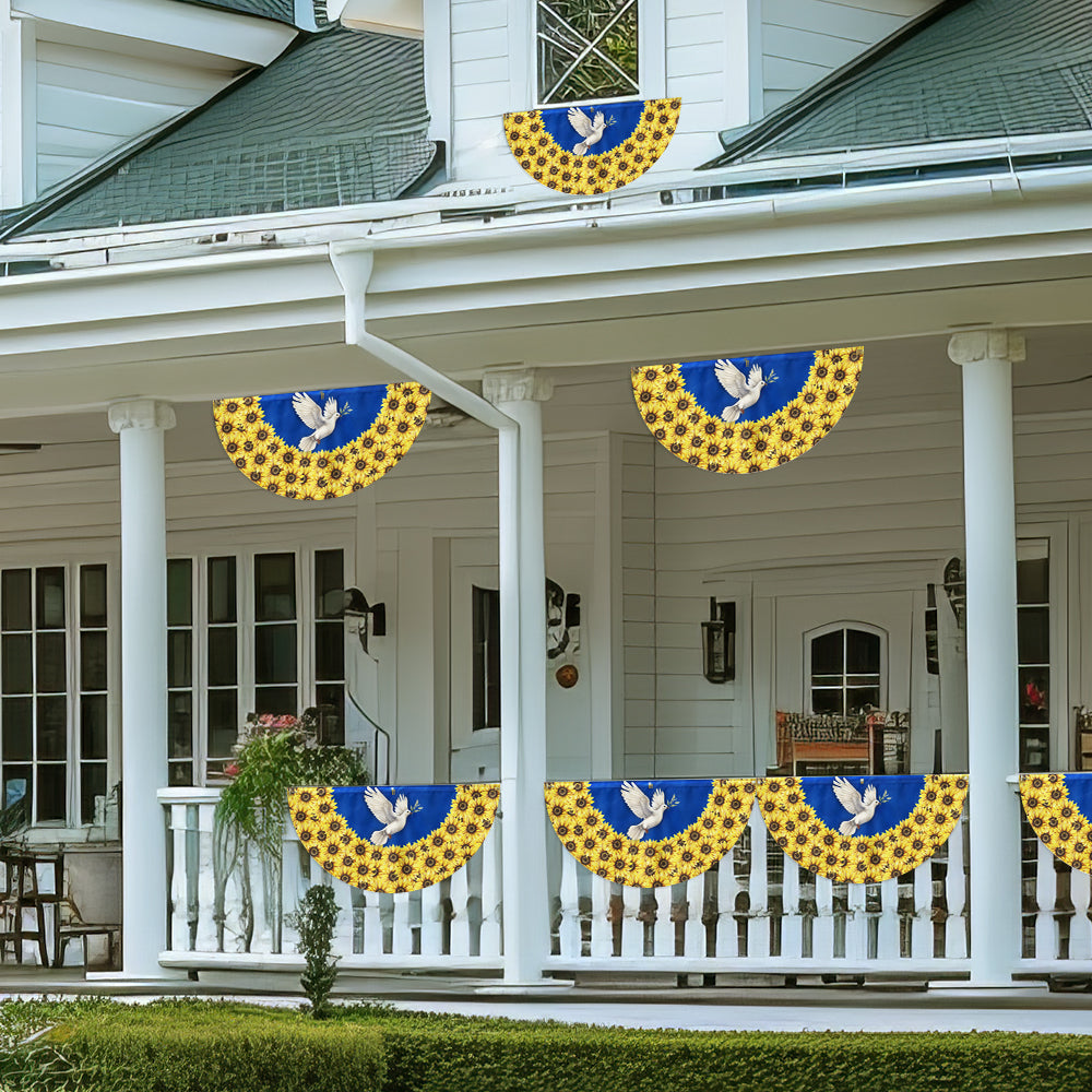 Peace For Ukraine Stand With Ukraine Non-Pleated Fan Flag TQN4937NTH