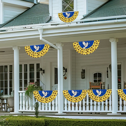 Peace For Ukraine Stand With Ukraine Non-Pleated Fan Flag TQN4937NTH