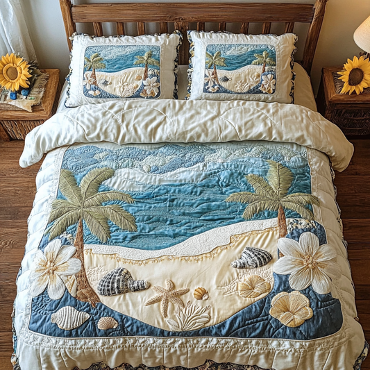 Ocean Garden 3-Piece Quilted Bedding Set NCU0VL1756