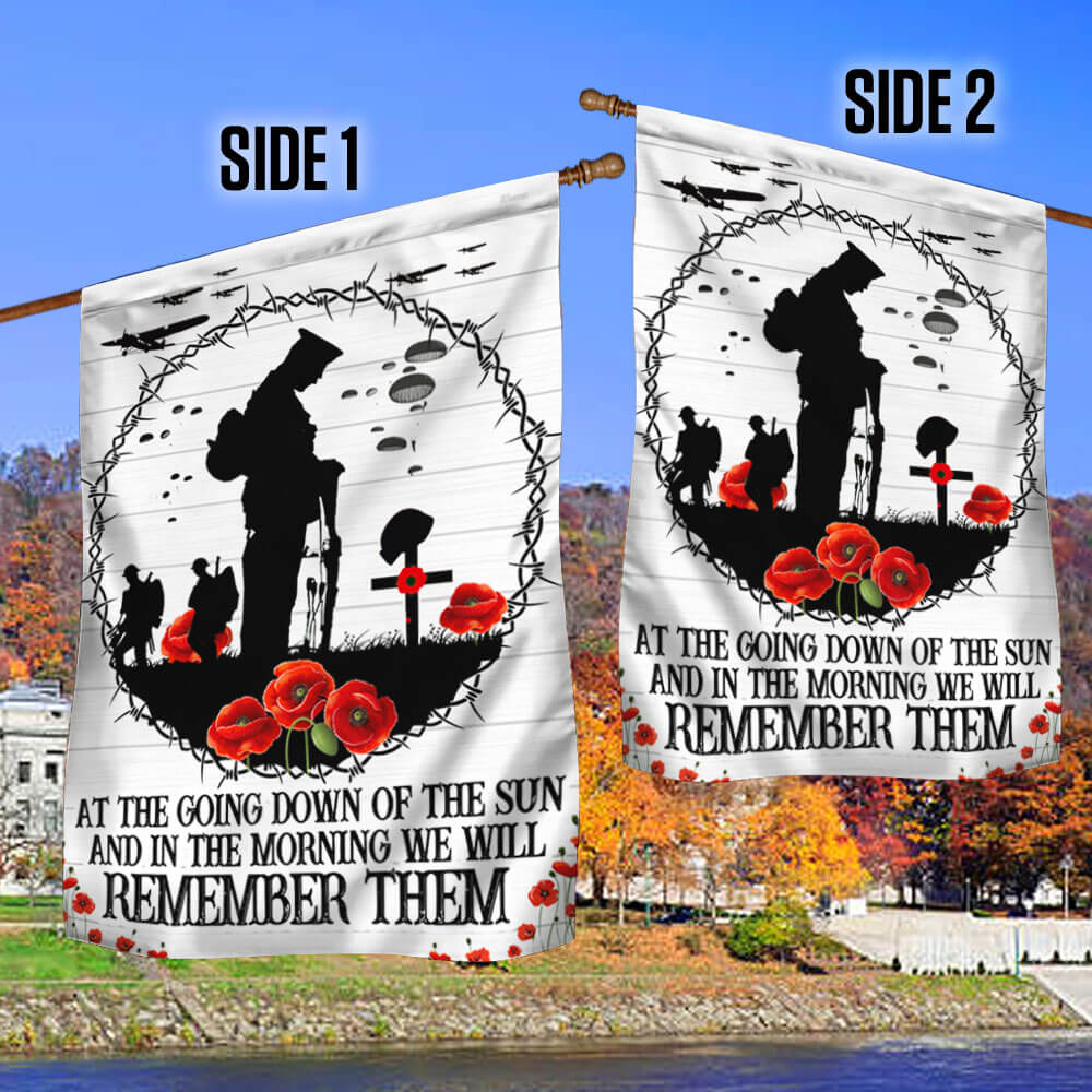 Anzac Day Lest We Forget, Poppy Flower Memorial Veteran Flag TPT1580F