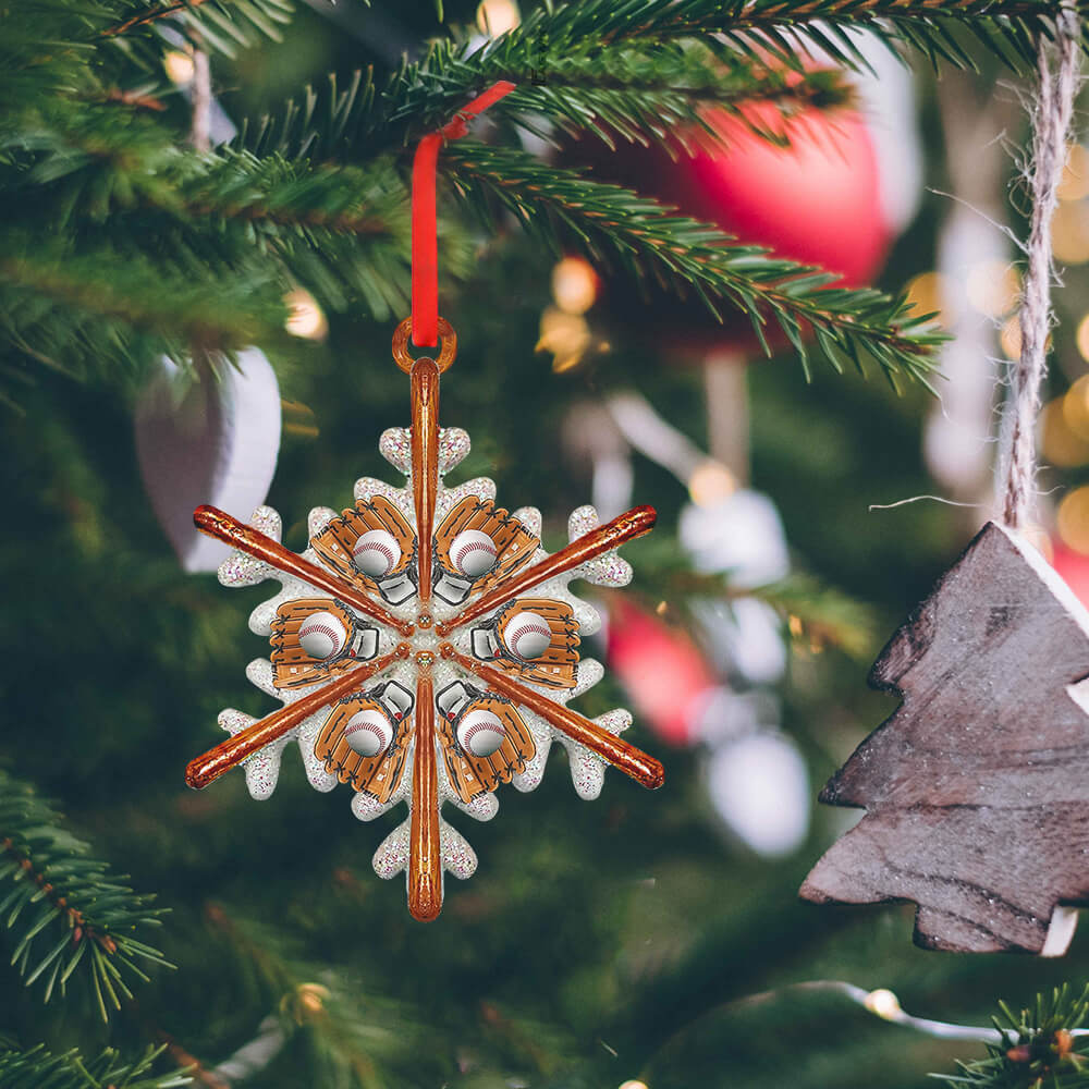 Baseball Custom- Shaped Ornament Snow Flake NNT137O