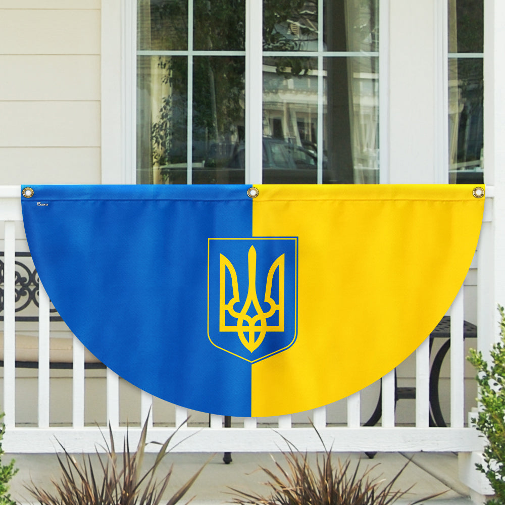 Stand With Ukraine Support Ukraine Non-Pleated Fan Flag TQN4934NTH