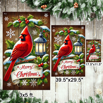 Cardinal Merry Christmas Flag TQN3776F