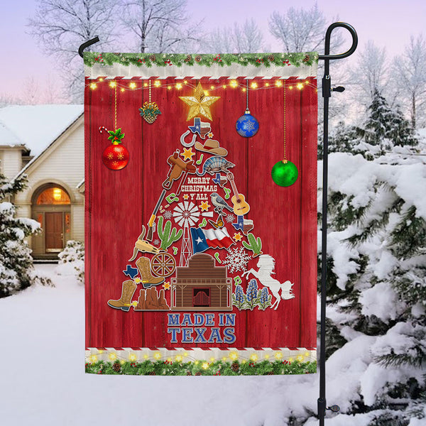 Texas Christmas Tree Merry Christmas Y'all Flag MLN1915F