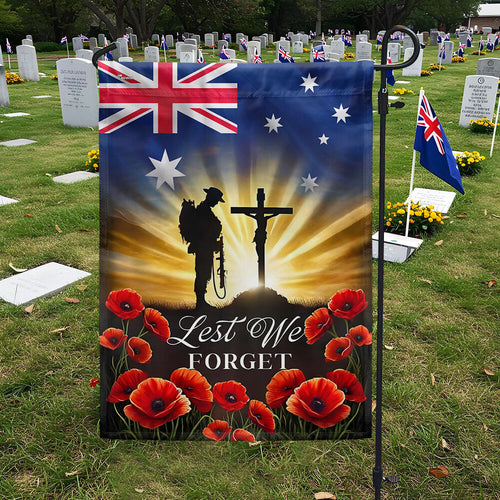 Anzac Day, Remembrance Day Australian Veteran Lest We Forget Flag MLN5173TNB