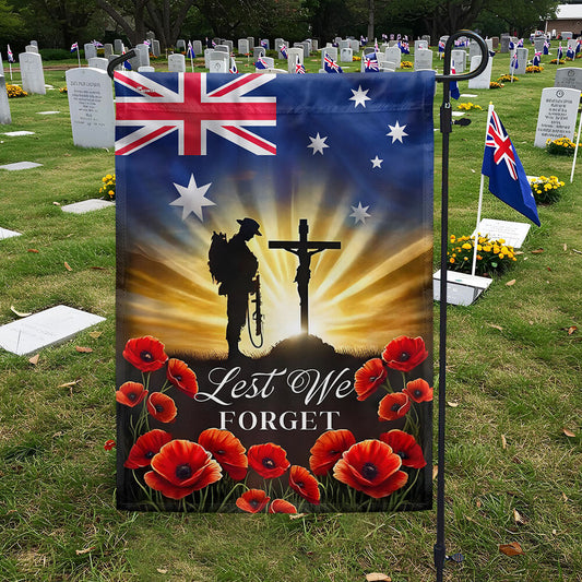 Anzac Day, Remembrance Day Australian Veteran Lest We Forget Flag MLN5173TNB