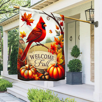 Cardinal Welcome Fall Flag MLN3649F