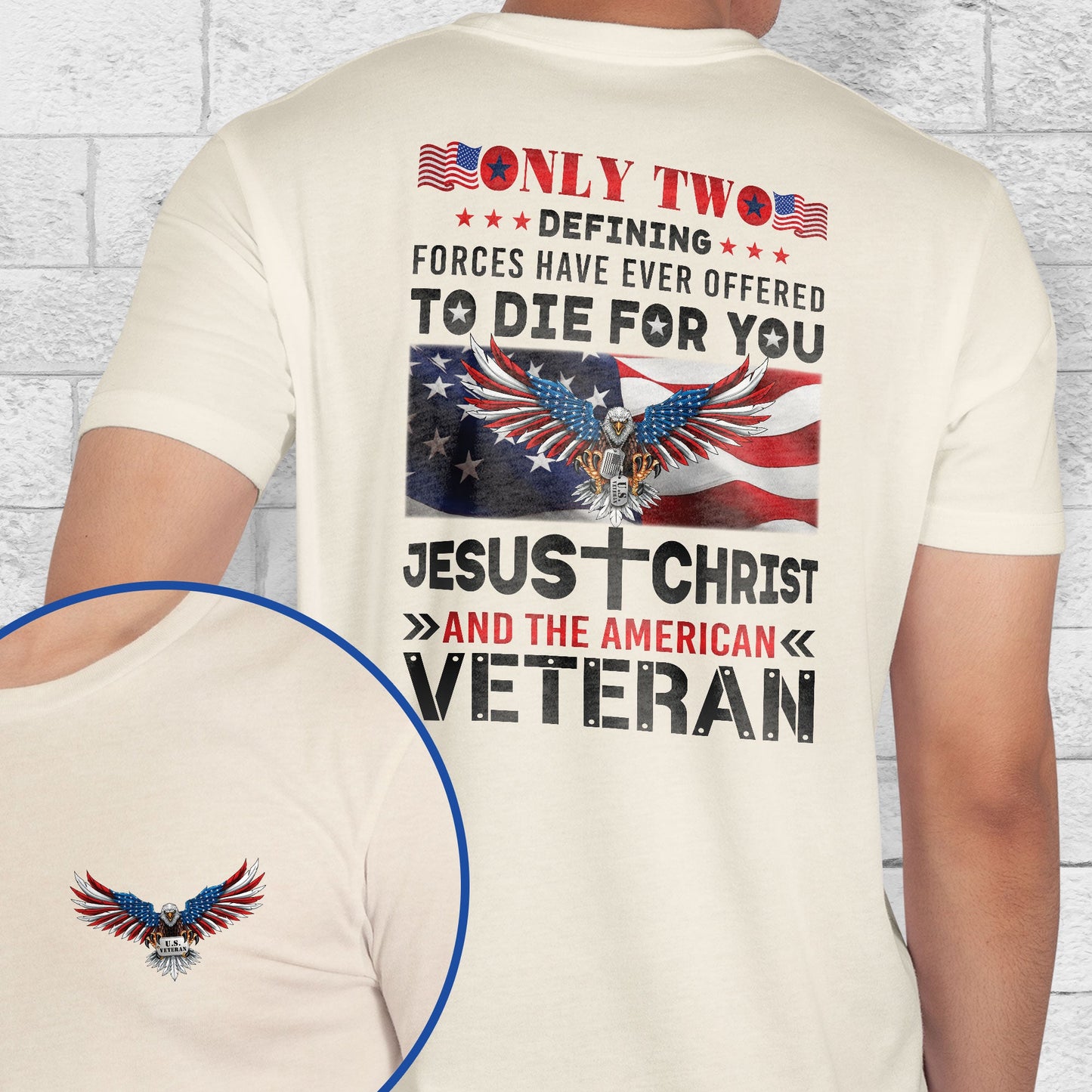 Jesus Christ And The American Veteran Patriotic American Eagle T-Shirt TPT2600TS