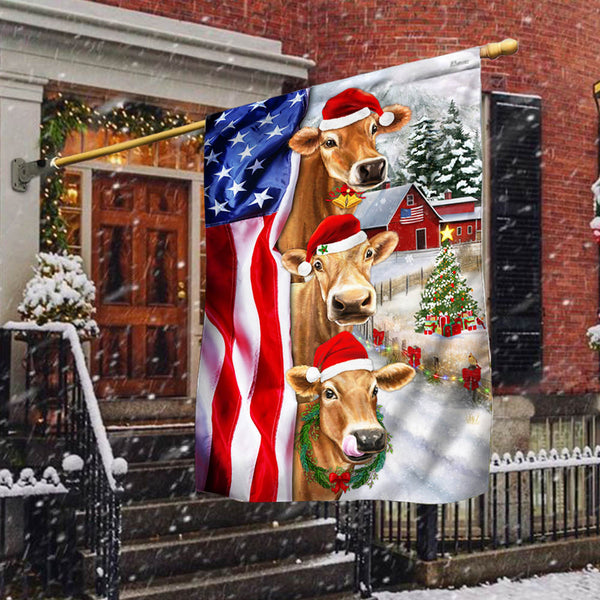 Christmas Cattle Cow American Flag MLN1995F
