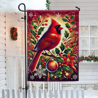 Cardinal Bird Merry Christmas Flag TQN3907F