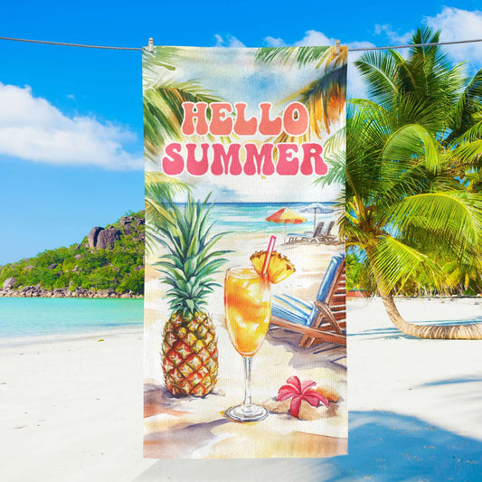 Hello Summer Pineapple Beach Towel VTM1336NGT