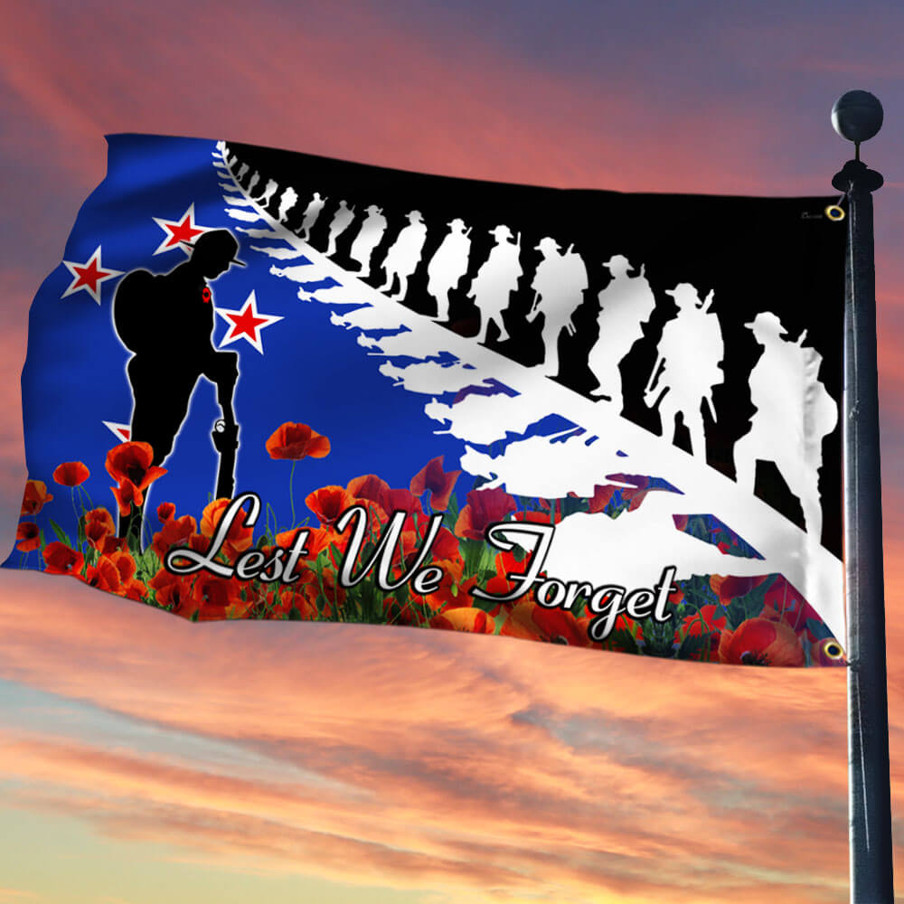 Anzac Day Remembrance Day Grommet Flag Lest We Forget THB3392GF