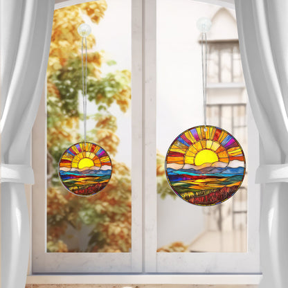 Sunset Sunrise Landscape Suncatcher Acrylic Window Hanging TQN4382AS